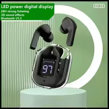 T2 Tws Wireless Bt Headset Transparent Headphones ENC Power Digital Display Stereo Sound Earphones for All Smartphones