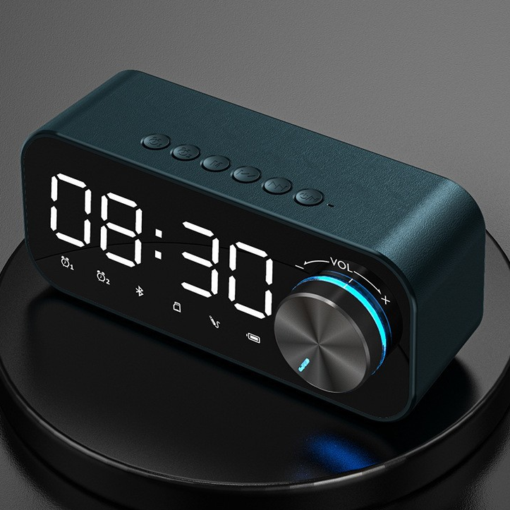 2023 Hot Selling Music Player LED Bluetooth Speaker with Digital Display TF Card Desk Table Alarm Clock Speaker