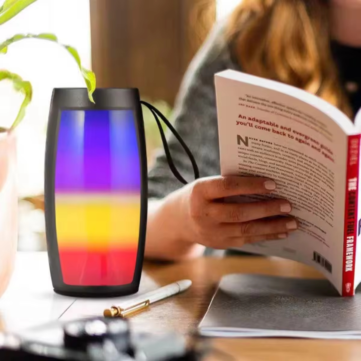 Portable Hifi Bass Bluetooth Speaker with RGB Led Light Lamp