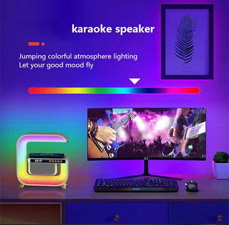 G3 Bluetooth Speaker with Night Light Alarm Clock Led Wireless Charger
